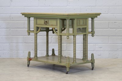 Lot 73 - An Aesthetic Movement mahogany desk
