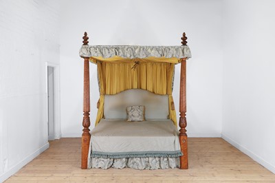 Lot 251 - A maple four-poster bed in the manner of Gillows