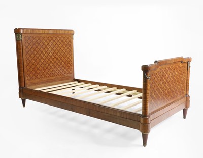 Lot 425 - A pair of Louis XVI-style parquetry single beds