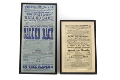 Lot 173 - Four Theatre Royal Manchester printed playbills