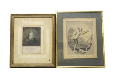 Lot 183 - A group of seven theatrical mezzotints and other prints