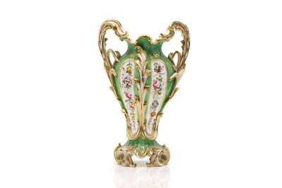 Lot 140 - A English porcelain twin-handled vase