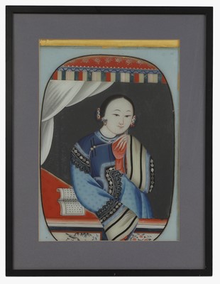 Lot 153 - A Chinese reverse glass painting