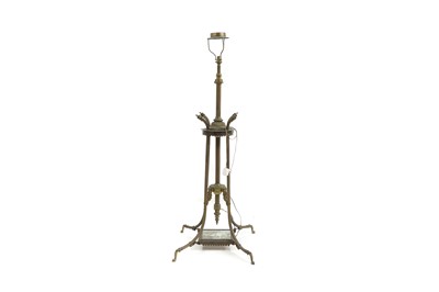 Lot 549 - A brass standard lamp