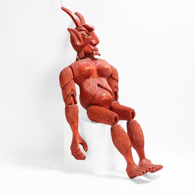 Lot 9 - A Czechoslovakian carved and articulated wooden devil