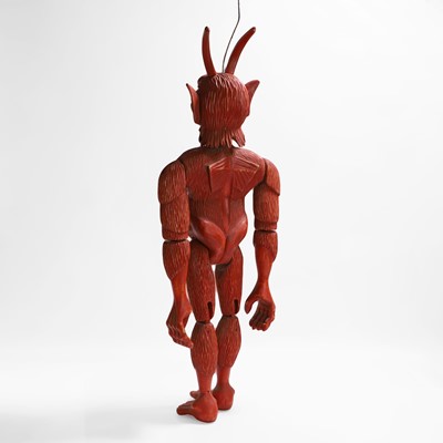 Lot 9 - A Czechoslovakian carved and articulated wooden devil