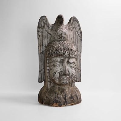 Lot 286 - A carved wooden Native American bust