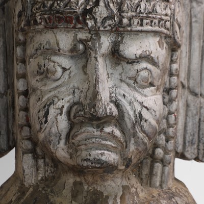 Lot 286 - A carved wooden Native American bust