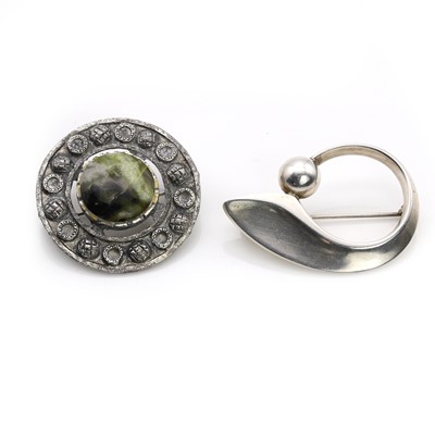 Lot 236 - A silver brooch, by Hans Hansen