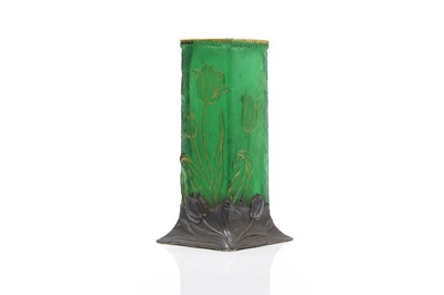 Lot 322 - A Daum silver-mounted glass vase