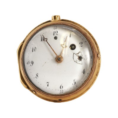 Lot 520 - An open faced verge repeater pocket watch