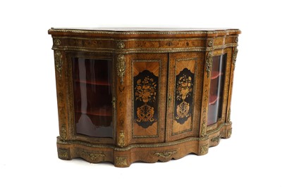 Lot 464 - A Victorian walnut and marquetry inlaid credenza