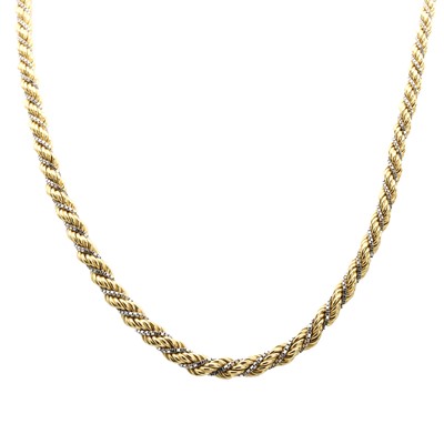 Lot 135 - An Italian two colour gold necklace