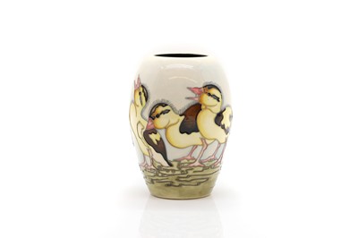 Lot 282 - A Moorcroft pottery 'Spring Ducklings' pattern vase