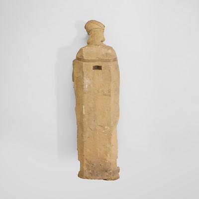 Lot 133 - A large carved sandstone figure of a bishop