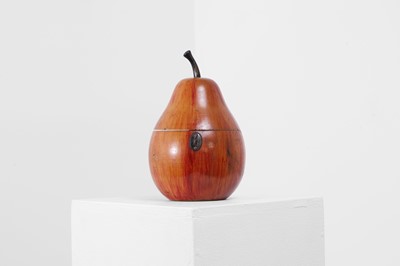 Lot 655 - A George III fruitwood pear-shaped tea caddy