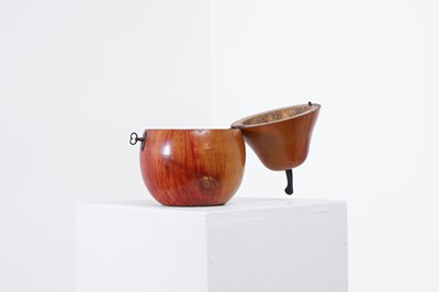 Lot 655 - A George III fruitwood pear-shaped tea caddy