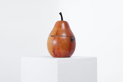 Lot 655 - A George III fruitwood pear-shaped tea caddy
