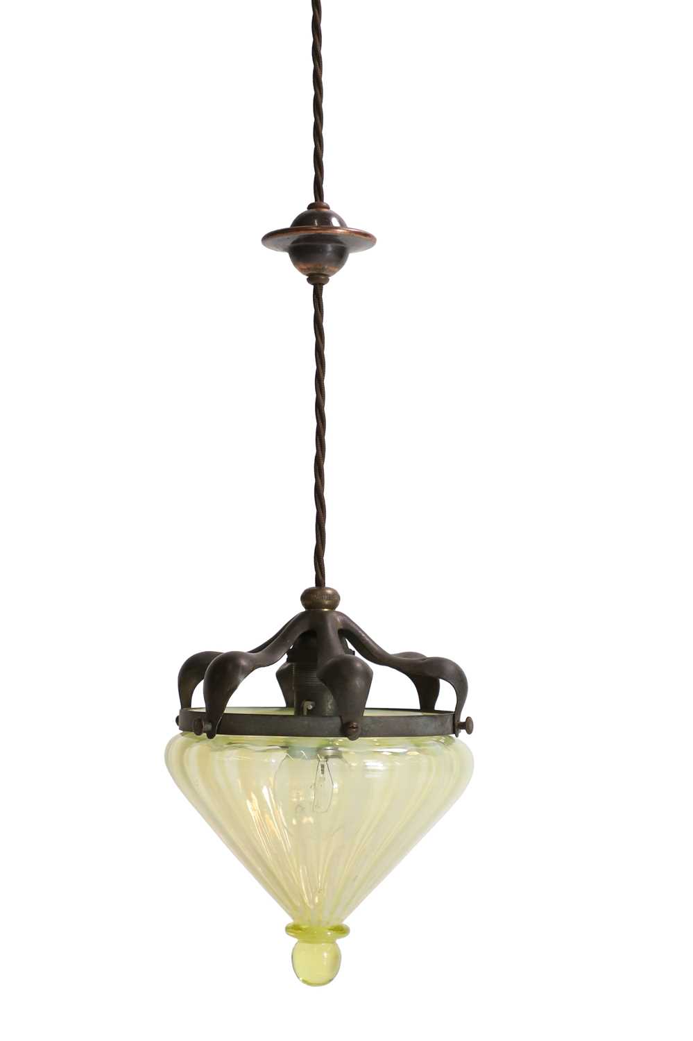 Lot 118 - A WAS Benson copper ceiling light