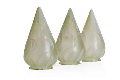 Lot 117 - A group of three straw opalescent glass shades
