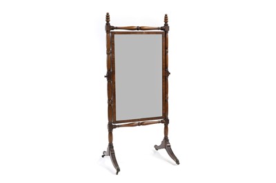 Lot 481 - A Regency style mahogany cheval mirror