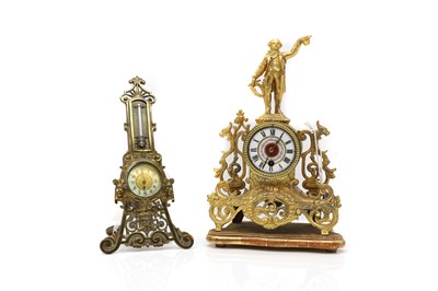 Lot 301 - A French gilt spelter mantel clock