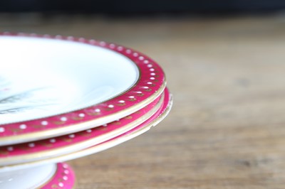 Lot 365 - A Royal Worcester porcelain cake stand and two plates