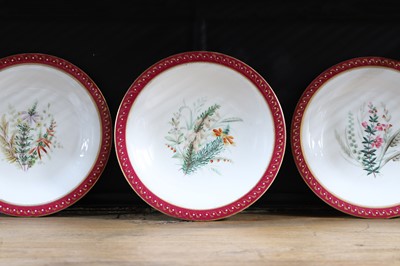 Lot 365 - A Royal Worcester porcelain cake stand and two plates