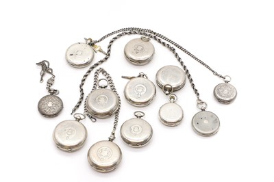 Lot 72 - A group of twelve silver pocket watches