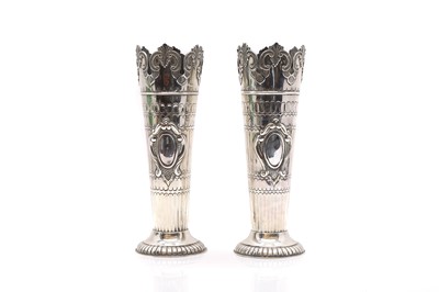 Lot 7 - A pair of silver vases