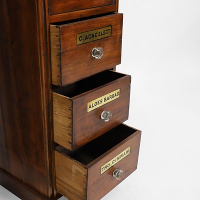 Lot 454 - A pair of mahogany and pine apothecary cabinets