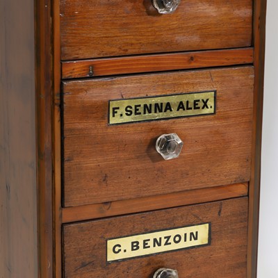 Lot 454 - A pair of mahogany and pine apothecary cabinets