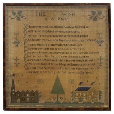 Lot 174 - A needlework sampler