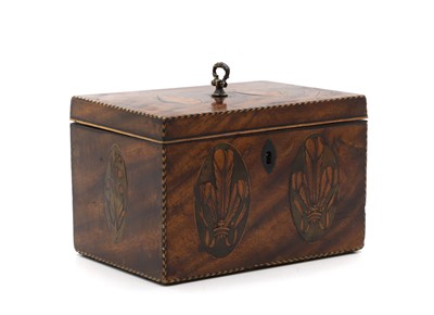 Lot 160 - A George III Sheraton mahogany tea caddy