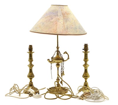 Lot 661 - A brass table lamp