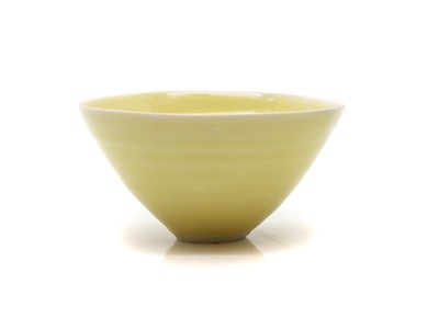 Lot 71 - A Japanese studio pottery yellow glazed bowl