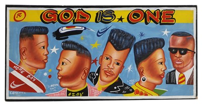 Lot 471 - A 1990s Ghanaian barbershop sign