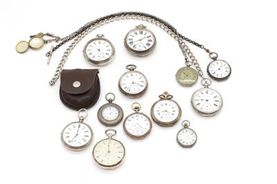 Lot 30 - A group of twelve silver pocket watches