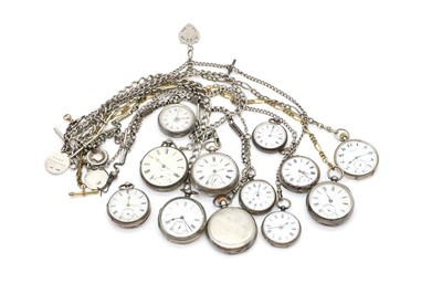 Lot 24 - A group of twelve silver pocket watches