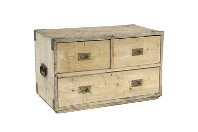 Lot 552 - A pine and wrought iron chest