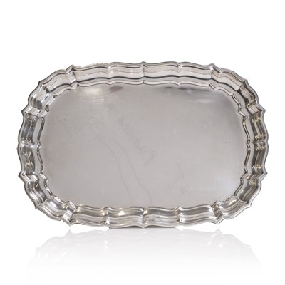 Lot 368 - A Cartier silver 'Chippendale' tray