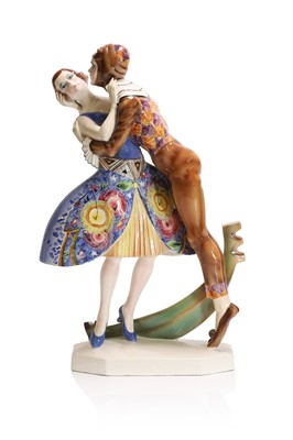 Lot 200 - An Austrian Goldscheider porcelain figure group