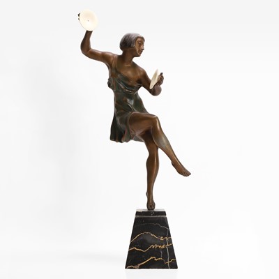 Lot 328 - An Art Deco spelter and ivory figure