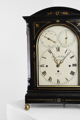 Lot 194 - A Regency ebonised and gilt brass-inlaid table or bracket clock