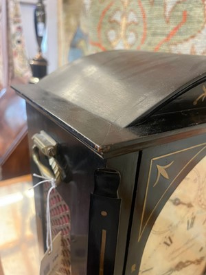 Lot 194 - A Regency ebonised and gilt brass-inlaid table or bracket clock