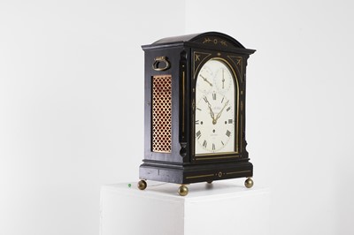 Lot 194 - A Regency ebonised and gilt brass-inlaid table or bracket clock