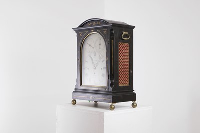 Lot 194 - A Regency ebonised and gilt brass-inlaid table or bracket clock