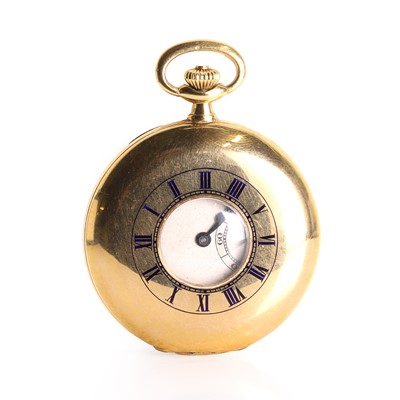 Lot 333 - An 18ct gold J.W. Benson half hunter pocket watch