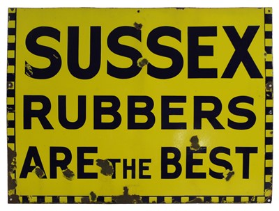 Lot 464 - A 'Sussex Rubbers' enamel sign
