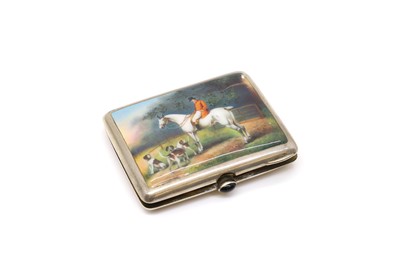 Lot 4 - A German silver and enamelled cigarette case